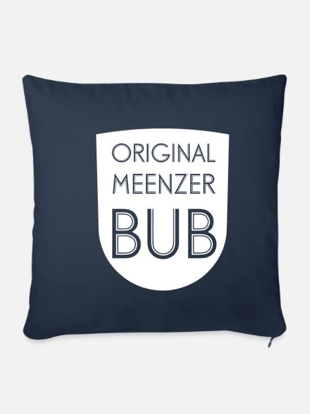 Original Meenzer Bub - weiß - Sofakissenbezug 45 x 45 cm - Navy