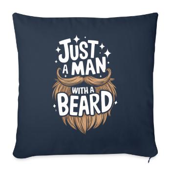 Barbe Moustache Barbu Hommes - Housse de coussin décorative 45 x 45 cm - bleu marine - Devant