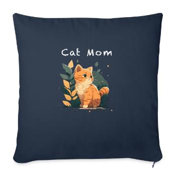 CAT MOM - Sofa pillowcase 17,3'' x 17,3'' (45 x 45 cm) - navy - Front