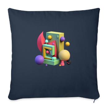 3D - Sofakissenbezug 45 x 45 cm - Navy - Vorne