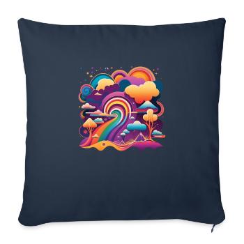 RÉTRO TRIPPY - Housse de coussin décorative 45 x 45 cm - bleu marine - Devant
