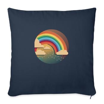 ARC-EN-CIEL - Housse de coussin décorative 45 x 45 cm - bleu marine - Devant