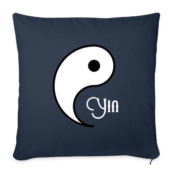Look partenaire YIN YANG - Housse de coussin décorative 45 x 45 cm - bleu marine - Devant