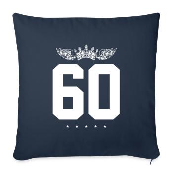 60 Number crown - Sofa pillowcase 17,3'' x 17,3'' (45 x 45 cm) - navy - Front