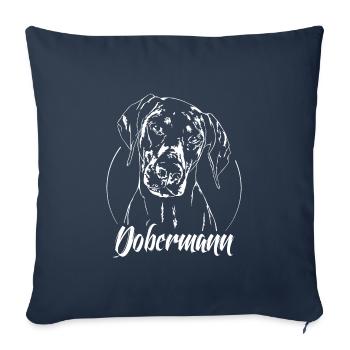 DOBERMANN Hundeportrait Hund Hunde IGP Wilsigns - Sofakissenbezug 45 x 45 cm - Navy - Vorne
