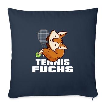 Match de tennis Tennisfuchs joue au tennis « Matchball » - Housse de coussin décorative 45 x 45 cm - bleu marine - Devant