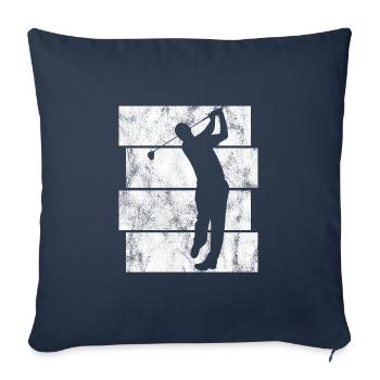 Golf golfeurs rétro Golf club Golf Golf - Housse de coussin décorative 45 x 45 cm - bleu marine - Devant