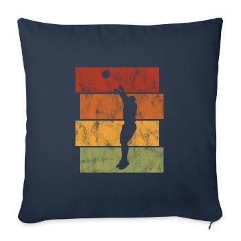 Basket basket basketteur basketteur - Housse de coussin décorative 45 x 45 cm - bleu marine - Devant
