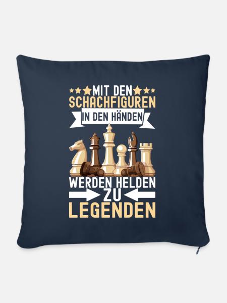 Schach Schachspieler - Sofakissenbezug 45 x 45 cm - Navy