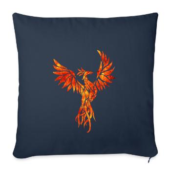 fire phoenix - Housse de coussin décorative 45 x 45 cm - bleu marine - Devant
