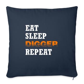 Excavatrice Excavatrice Godet Excavatrice Conducteur « digger » - Housse de coussin décorative 45 x 45 cm - bleu marine - Devant