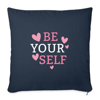 be yourself - Sofa pillowcase 17,3'' x 17,3'' (45 x 45 cm) - navy - Front