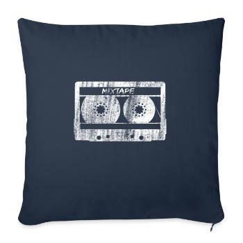 Cassette de mixtape cassette - Housse de coussin décorative 45 x 45 cm - bleu marine - Devant