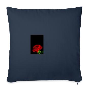 red rose on a black Valentine's Day background - Sofa pillowcase 17,3'' x 17,3'' (45 x 45 cm) - navy - Front