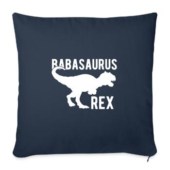 Baba Saurus Rex Dino Cadeau de fête des pères - Housse de coussin décorative 45 x 45 cm - bleu marine - Devant