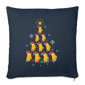 Fast Food Lover Taco Christmas Tree - Sofa pillowcase 17,3'' x 17,3'' (45 x 45 cm) - navy - Front