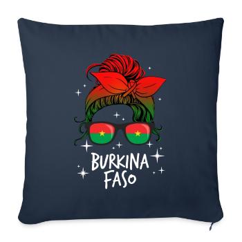 Burkina Faso - Housse de coussin décorative 45 x 45 cm - bleu marine - Devant