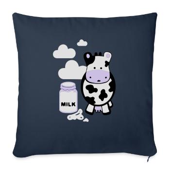 kuh milk - Housse de coussin décorative 45 x 45 cm - bleu marine - Devant