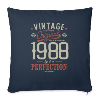 Age perfection 1988, birthday 33 years - Sofa pillowcase 17,3'' x 17,3'' (45 x 45 cm) - navy - Front
