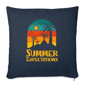 Summer Expectations Beach Sayings Ocean Quotes - Sofa pillowcase 17,3'' x 17,3'' (45 x 45 cm) - navy - Front