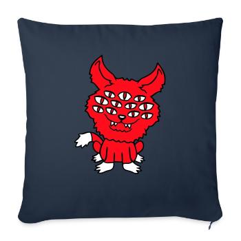 Cat Demon Many Eyes Devil Hell Evil Monster - Sofa pillowcase 17,3'' x 17,3'' (45 x 45 cm) - navy - Front