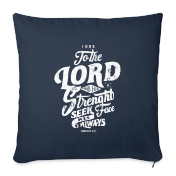 SEIGNEUR FORT FORT PLUS FORT SENTIR JÉSUS DIEU BIBLE MOTIFS - Housse de coussin décorative 45 x 45 cm - bleu marine - Devant