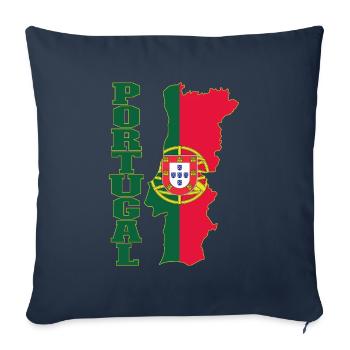 Portugal Flag Map - Sofa pillowcase 17,3'' x 17,3'' (45 x 45 cm) - navy - Front