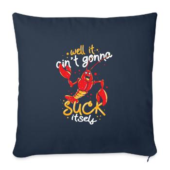Langouste drôle - Le cancer de la rivière sort - Housse de coussin décorative 45 x 45 cm - bleu marine - Devant