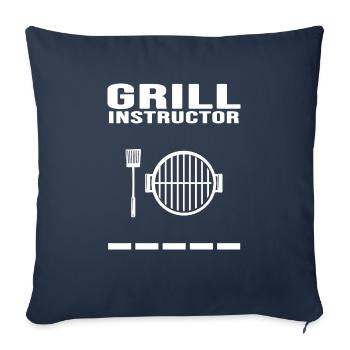 Grilling Grillmaster Grilling BBQ Meat Charcoal - Sofa pillowcase 17,3'' x 17,3'' (45 x 45 cm) - navy - Front