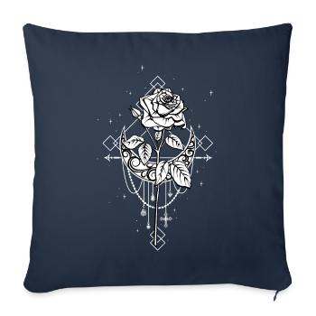 Blanc Noir Noir Witch Wicca - Housse de coussin décorative 45 x 45 cm - bleu marine - Devant