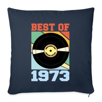 Le meilleur de 1973 - Housse de coussin décorative 45 x 45 cm - bleu marine - Devant