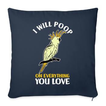 Cockatoo - Sofa pillowcase 17,3'' x 17,3'' (45 x 45 cm) - navy - Front