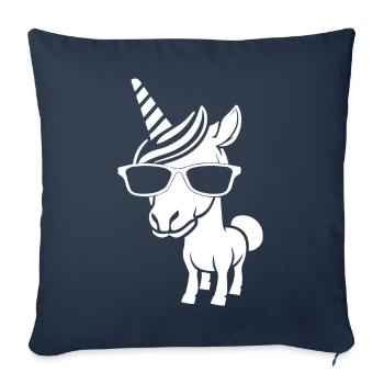 Funny Unicorns Wearing Sunglasses Cool Unicorn - Sofa pillowcase 17,3'' x 17,3'' (45 x 45 cm) - navy - Front