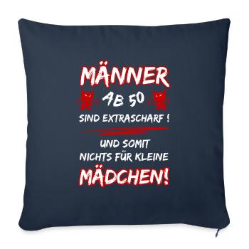 Les hommes de plus de 50 ans sont très chauds... 50e anniversaire - Housse de coussin décorative 45 x 45 cm - bleu marine - Devant