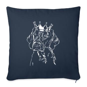 Flat COATED RETRIEVER chien chien chien - Housse de coussin décorative 45 x 45 cm - bleu marine - Devant