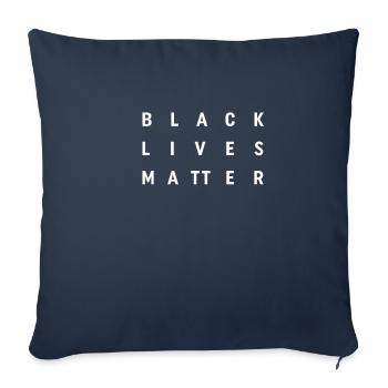 Black Lives Matter - Conception de texte de déclaration - Housse de coussin décorative 45 x 45 cm - bleu marine - Devant