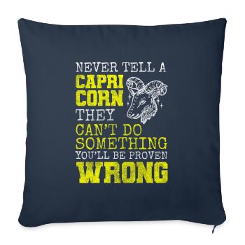 Capricorne Signe du Zodiaque Ambition - Housse de coussin décorative 45 x 45 cm - bleu marine - Devant