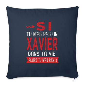 Si tu n as pas un Xavier dans ta vie Cadeau Humour - Housse de coussin décorative 45 x 45 cm - bleu marine - Devant