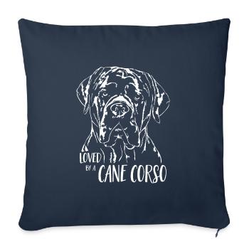 CANE CORSO ITALIANO aimé par un Cane Corso Wilsigns - Housse de coussin décorative 45 x 45 cm - bleu marine - Devant