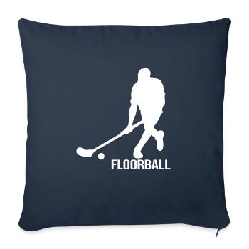 floorball floorball joueur floorball bandy sport - Housse de coussin décorative 45 x 45 cm - bleu marine - Devant