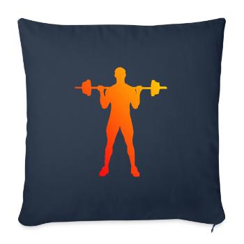 Haltérophilie Fitness Femme Cardio Musculation Hommes - Housse de coussin décorative 45 x 45 cm - bleu marine - Devant