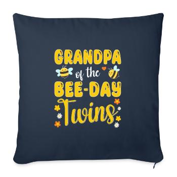 Grandpa of the Bee Day Twins - Sofa pillowcase 17,3'' x 17,3'' (45 x 45 cm) - navy - Front