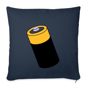 Battery - energy - under power - Sofa pillowcase 17,3'' x 17,3'' (45 x 45 cm) - navy - Front