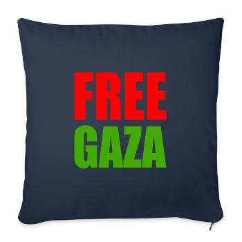 Free gaza - Housse de coussin décorative 45 x 45 cm - bleu marine - Devant