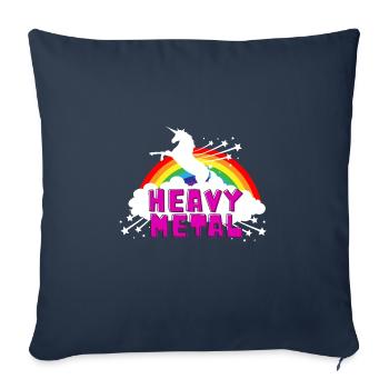 Damen chemise en métal lourd chemise licorne - Housse de coussin décorative 45 x 45 cm - bleu marine - Devant