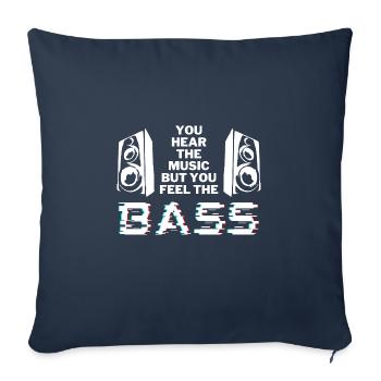 Feel the Bass Bassist Gitarre Konzert Rock Metal - Sofa pillowcase 17,3'' x 17,3'' (45 x 45 cm) - navy - Front