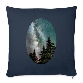 Milchstraße zwischen den Fichten im Wald - Sofakissenbezug 45 x 45 cm - Navy - Vorne