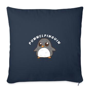 Pingouin pingouin avec surcharge pondérale - Housse de coussin décorative 45 x 45 cm - bleu marine - Devant