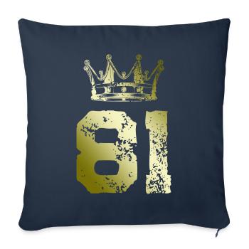 81 Couronne numérique - Housse de coussin décorative 45 x 45 cm - bleu marine - Devant