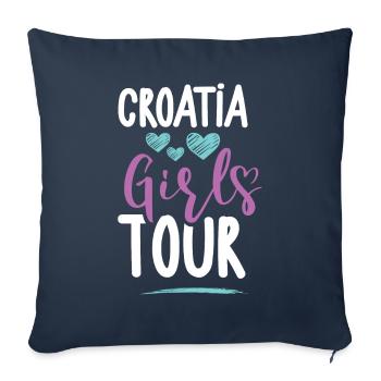 Tournée des filles en Croatie - Housse de coussin décorative 45 x 45 cm - bleu marine - Devant